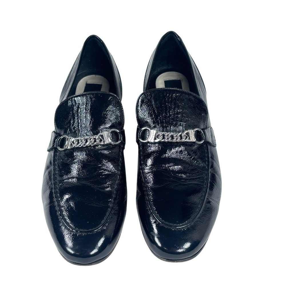 Rag & Bone Loafers Black Leather Silver Chain Horsebit EU 41 US 10 -‎ 10.5 ITALY - Picture 7 of 10